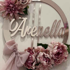 Fuori porta in plexiglass, con fiori, da personalizzare